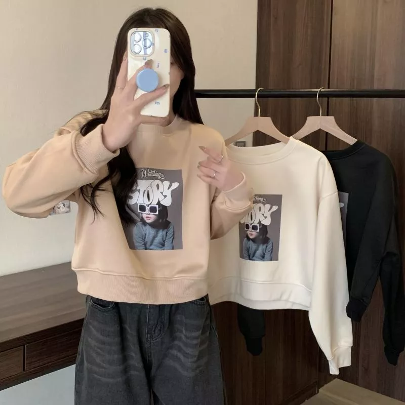 加絨加厚400g復合銀狐絨小個子衛衣秋冬圓領 3色 M-2XL 加絨加厚400g復合銀狐絨小個子衛衣秋冬圓領 3色 M-2XL