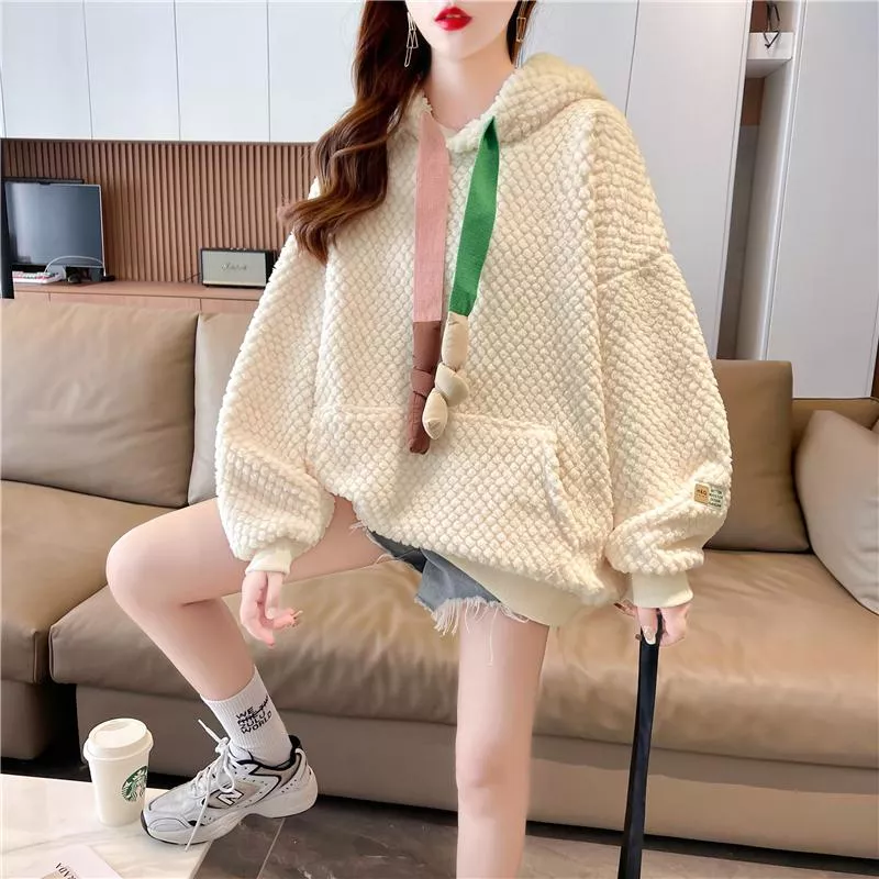 后包領雙面絨寬鬆百搭秋冬連帽衛衣2色 M-XL 后包領雙面絨寬鬆百搭秋冬連帽衛衣2色 M-XL