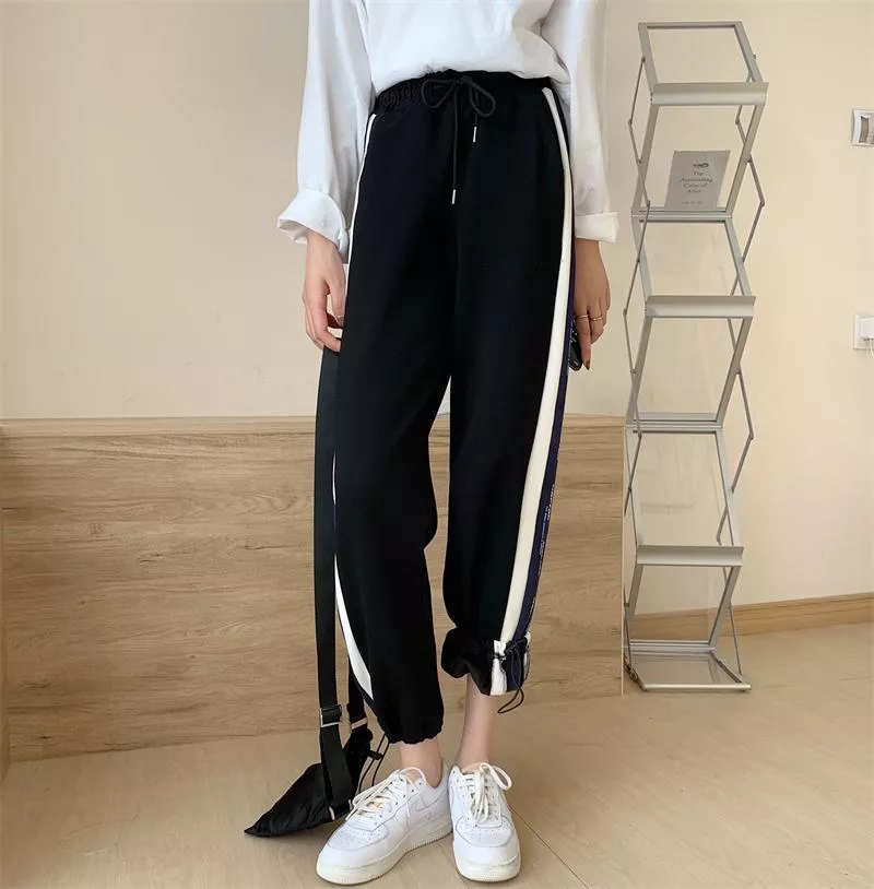 20%棉80%纖維65複合加絨闊腳抽繩束腳褲 M-XL 20%棉80%纖維65複合加絨闊腳抽繩束腳褲 M-XL