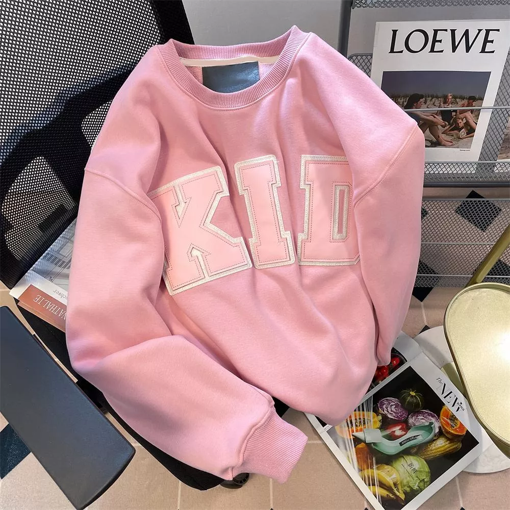 美式小眾復古簡約字母圓領情侶寬鬆休閒秋冬港風衛衣 M-2XL 美式小眾復古簡約字母圓領情侶寬鬆休閒秋冬港風衛衣 M-2XL