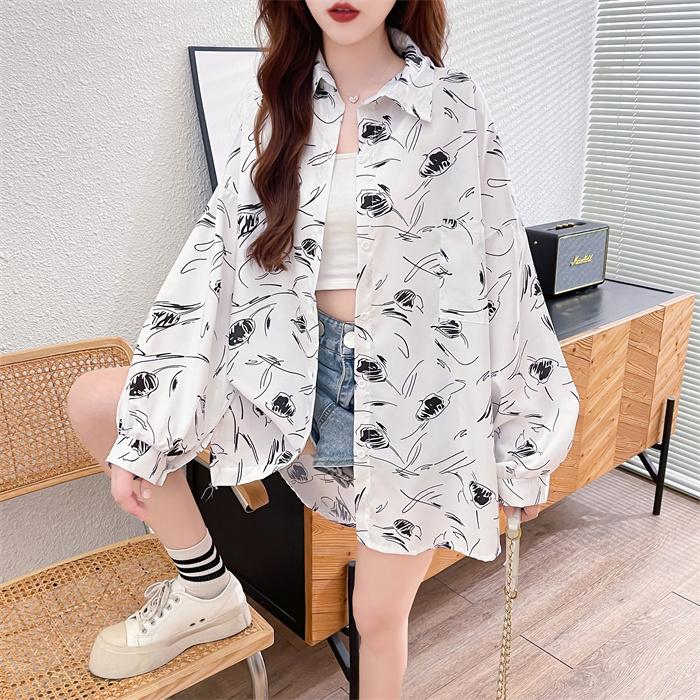 100%滌綸薄款防曬服外套印花新款POLO領長袖襯衫M-2XL 100%滌綸薄款防曬服外套印花新款POLO領長袖襯衫M-2XL