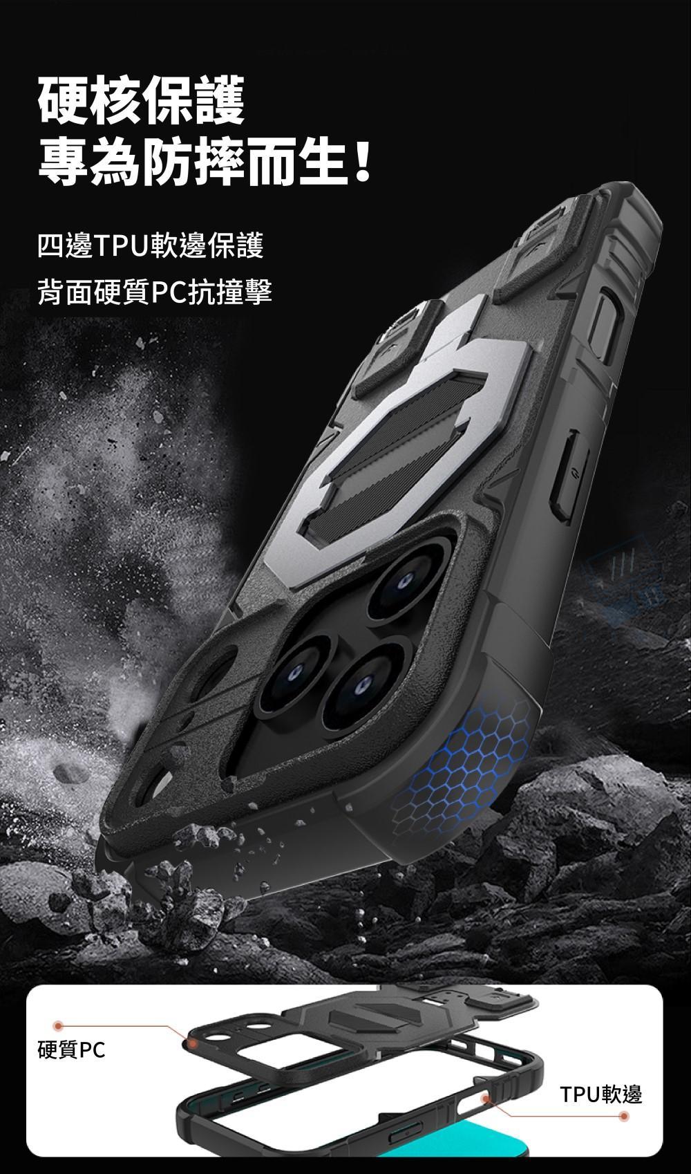 硬核保護專為防摔而生!四邊TPU軟邊保護背面硬質PC抗撞擊硬質PCTPU軟邊