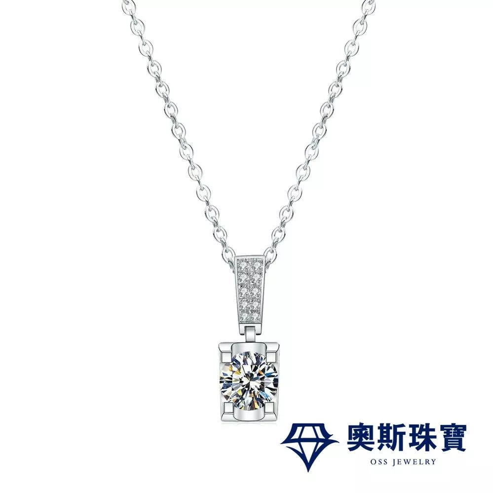 莫桑石 莫桑鑽 0.5-3克拉牛頭款鑽項鍊 台北門市 客製化訂製白金 (鑽鍊 項鍊 鑽石項鍊 鑽石 項鍊女)