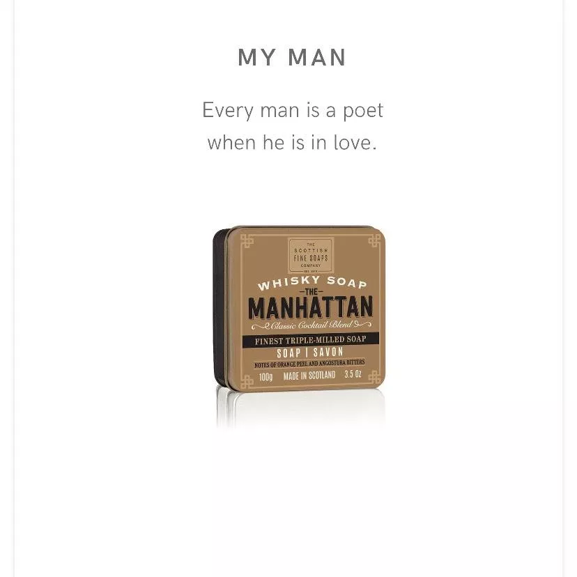 英國 Scottish Fine Soaps - 威士忌系列 紳士沐浴皂（曼哈頓 Manhattan / 棕盒）