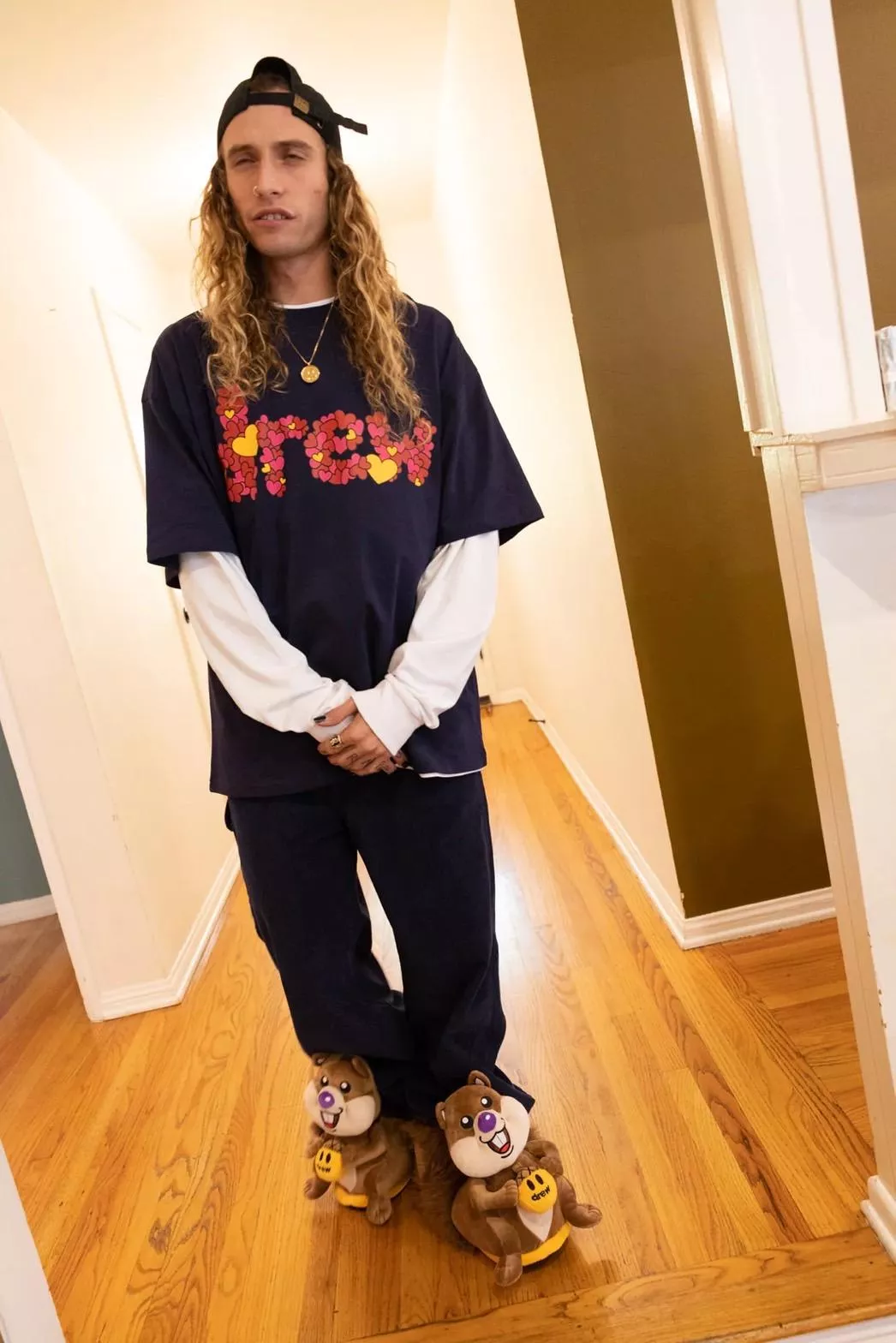 drew house love ss tee - dark navy 短袖T恤