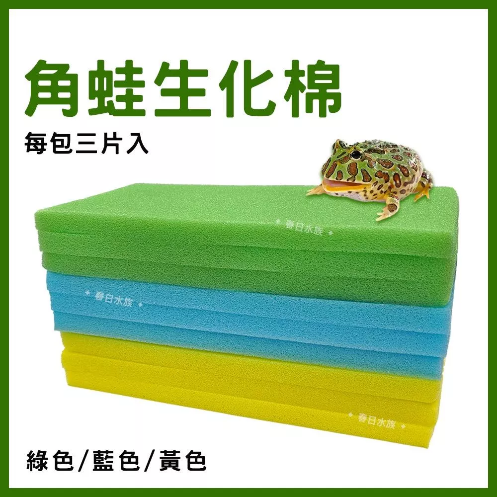 台灣製造 角蛙專用生化棉（三片入）角蛙棉 角蛙飼養箱 角蛙飼養盒 底材  過濾 濾材 兩棲類爬蟲 澤龜 蠑螈