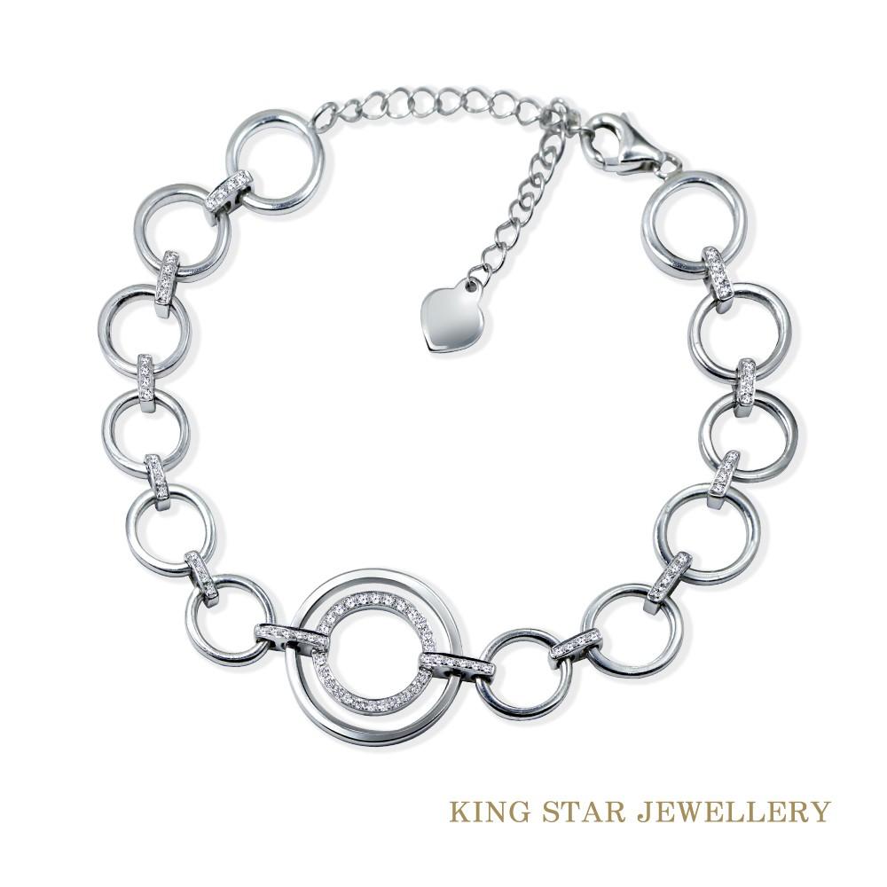 King Star 圓圈925純銀真鑽手鍊(時尚造型款) King Star 圓圈925純銀真鑽手鍊(時尚造型款)