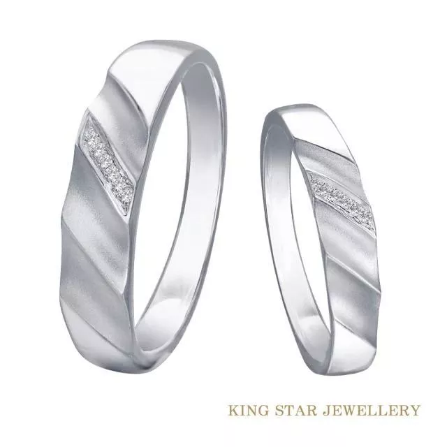 King Star 流星雨18K金鑽石對戒(流線造型設計)