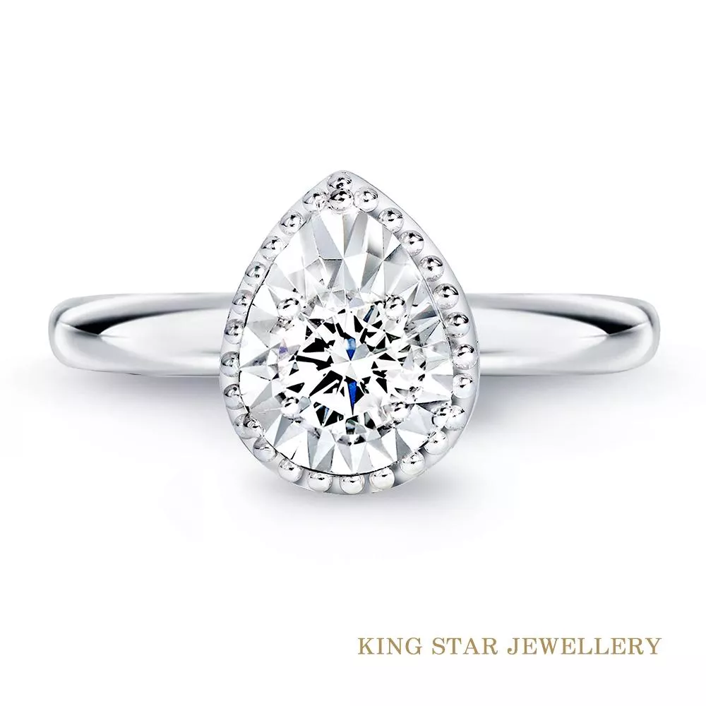 【King Star】30分簡約雅致14K金鑽石戒指(最白D color /3 Excellent極優 八心八箭)