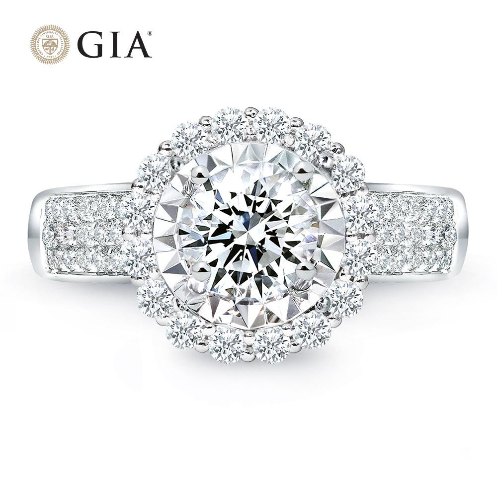 【King Star】GIA 一克拉圓滿圍繞鉑金台鑽戒(最白D color) 【King Star】GIA 一克拉圓滿圍繞鉑金台鑽戒(最白D color)
