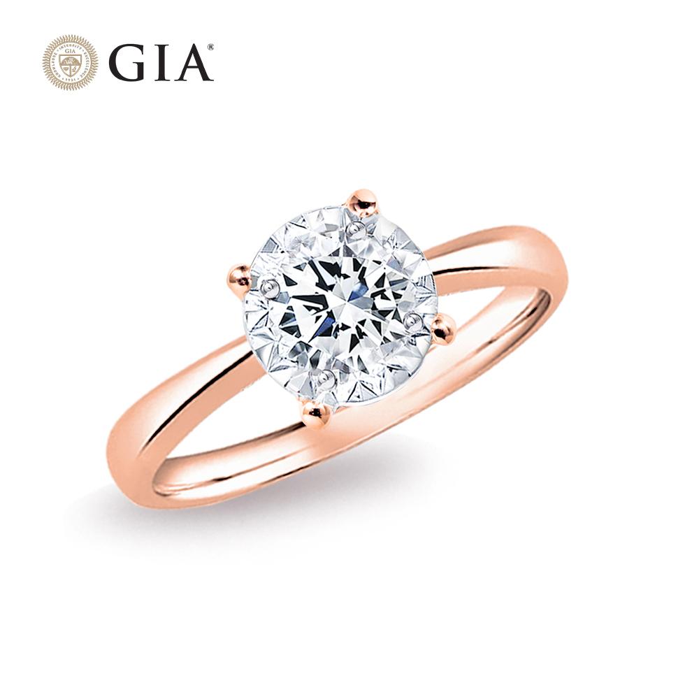 【King Star】GIA 30分光芒最白D color 18K金鑽石戒指(30分擁有一克拉視覺效果)