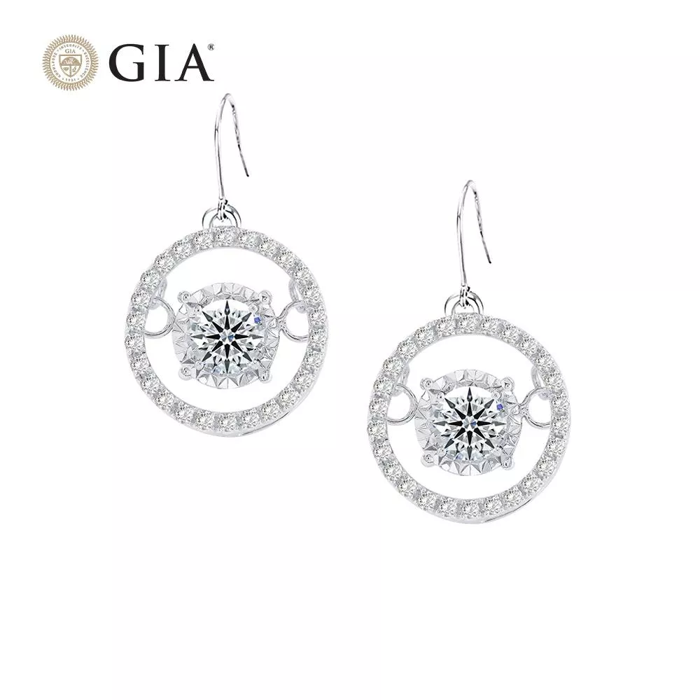 【King Star】GIA 60分18K金靈動鑽石耳環(一克拉的視覺效果) 【King Star】GIA 60分18K金靈動鑽石耳環(一克拉的視覺效果)