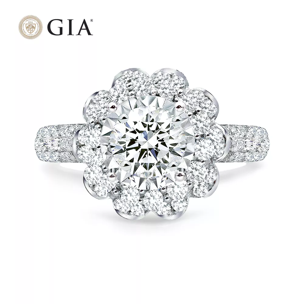 【King Star】GIA 50分18K滿鑽花朵鑽戒(最白D color / 兩克拉視覺效果) 【King Star】GIA 50分18K滿鑽花朵鑽戒(最白D color / 兩克拉視覺效果)