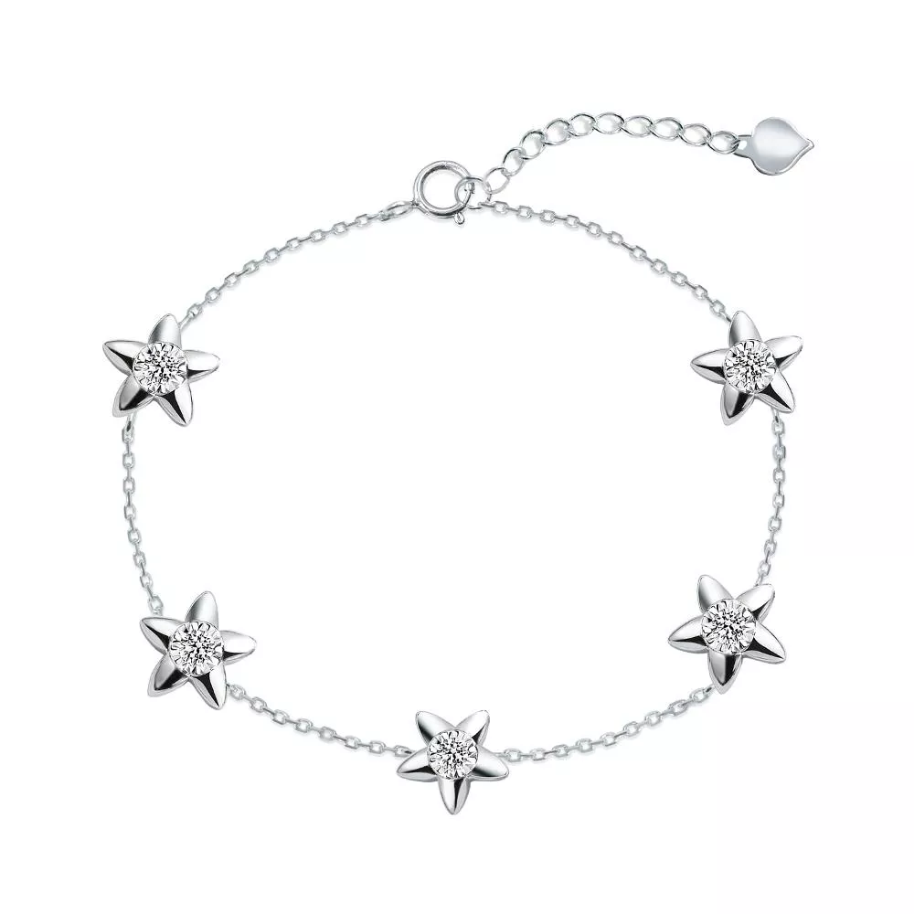 【King Star】18K金星星鑽石手鍊(總視覺效果100分)
