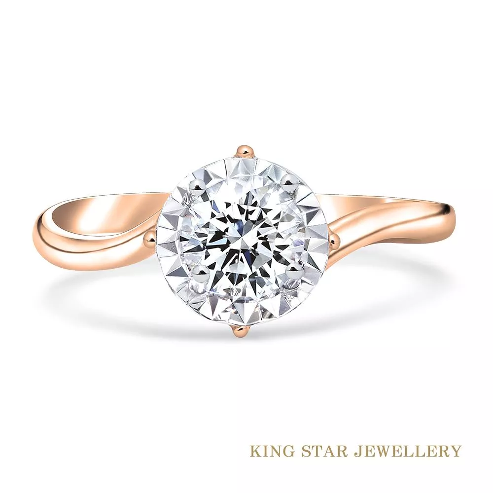 【King Star】50分18K星燦玫瑰金鑽戒(最白D color /3 Excellent極優 八心八箭) 【King Star】50分18K星燦玫瑰金鑽戒(最白D color /3 Excellent極優 八心八箭)