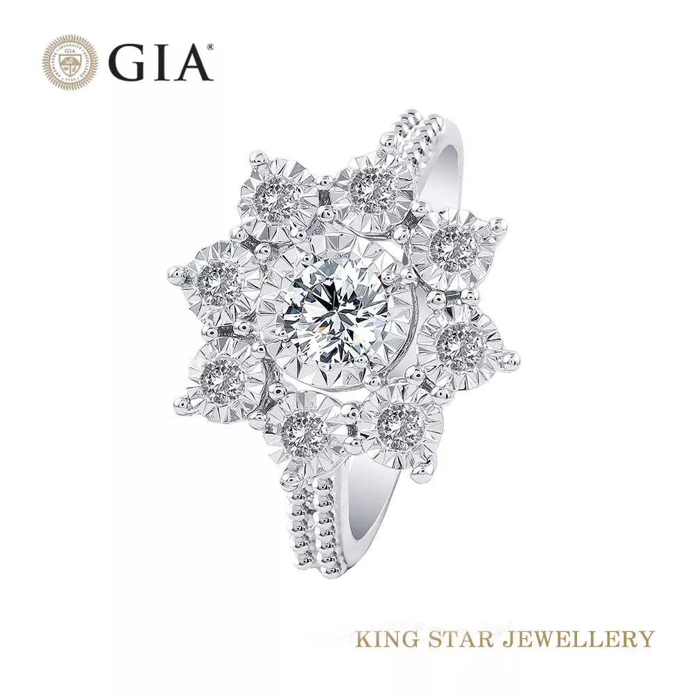 【King Star】GIA 30分經典綽約18K鑽戒 ( 一克拉視覺效果)