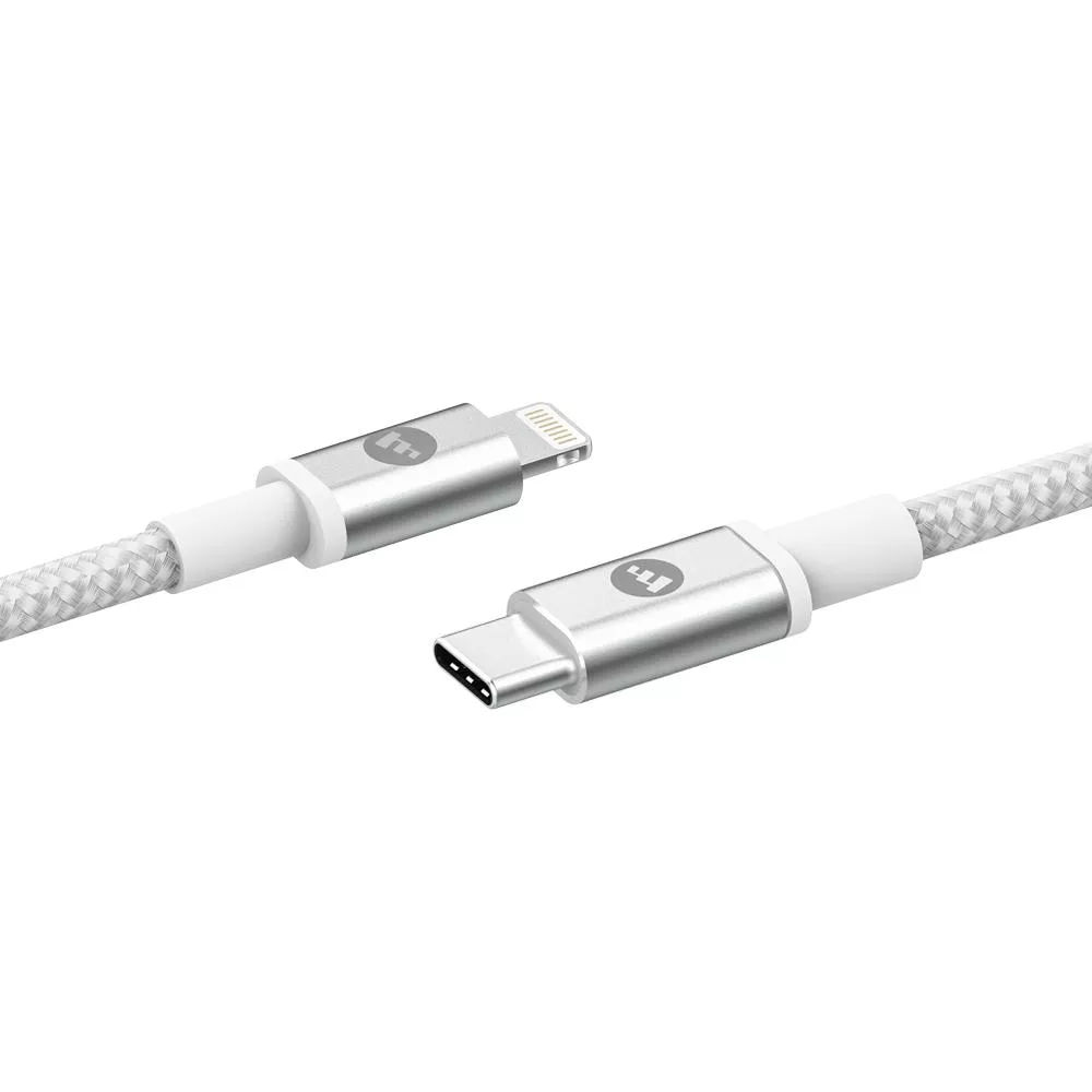 mophie MFi認證 100cm【USB-C To Lightning】PD編織快速充電傳輸線-白色