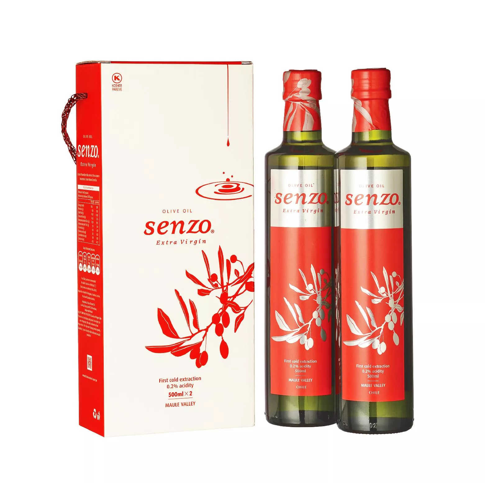 SENZO 鮮佐特級初榨冷壓橄欖油500ml 雙入禮盒