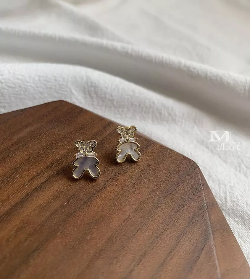 可愛小熊 • 貼耳耳環
